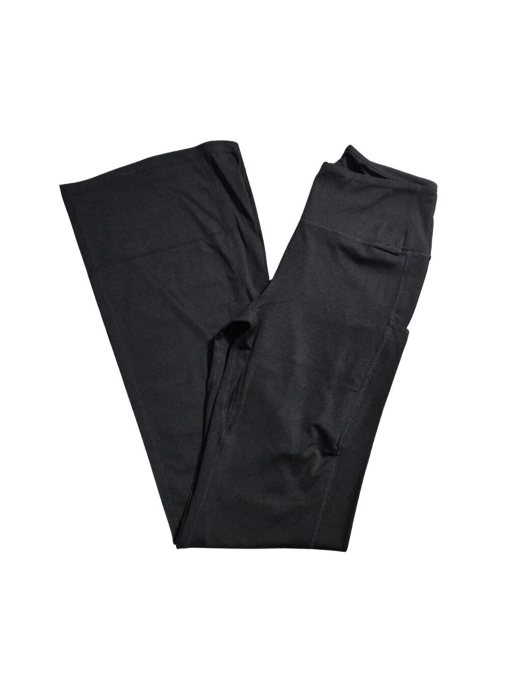 NWOT | CLOZOZ Onyx Black High Waisted Wide Leg Flare Yoga Pants Pockets | Small